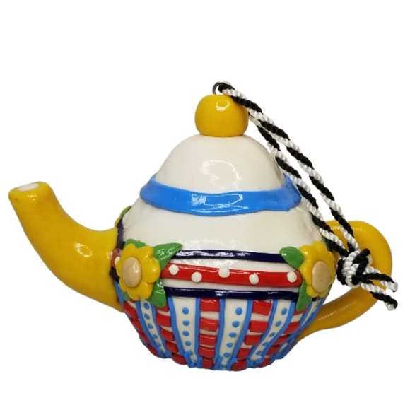 Vintage 1994 Mary Engelbreit Collection Teapot Ornament Multi Color 3"H - Picture 1 of 9